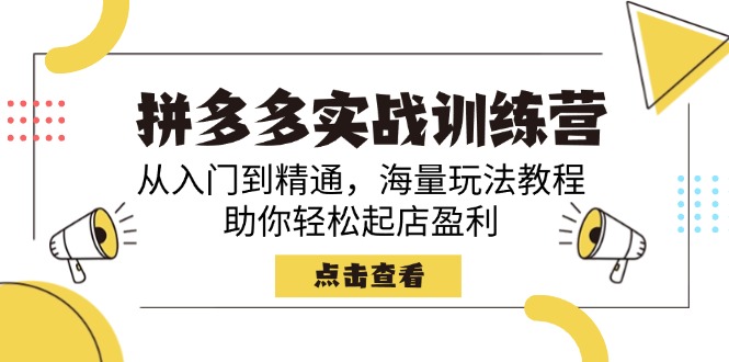 （14392期）拼多多实战训练营，从入门到精通，海量玩法教程，助你轻松起店盈利-古书籍