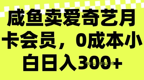 咸鱼卖爱奇艺会员，零成本小白日入3张，新手小白可做-古书籍