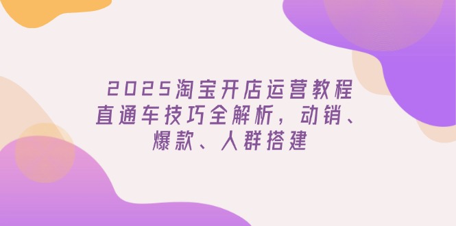 （14389期）2025淘宝开店运营教程更新，直通车技巧全解析，动销、爆款、人群搭建-古书籍