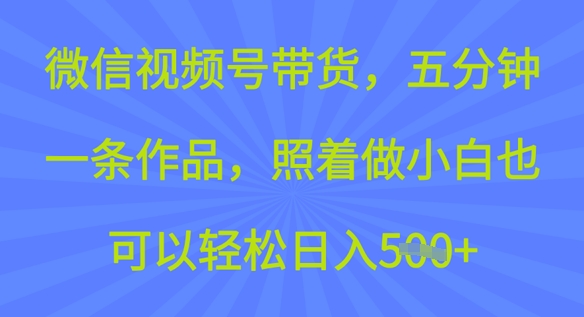 微信视频号带货，五分钟一条作品，照着做小白也可以轻松日入5张-古书籍